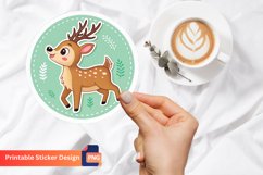 Christmas Cute Deer Sticker, Christmas Animal Sticker Product Image 1