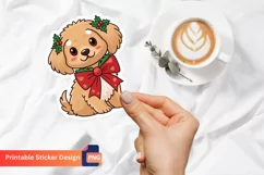 Christmas Cute Dog Sticker, Cute Christmas Pet Design Product Image 1