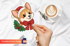 Christmas Cute Dog Sticker, Cute Christmas Pet Design Product Image 1