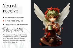 Cute Christmas Fairies PNG Clipart - Fairy art Product Image 2
