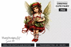 Cute Christmas Fairies PNG Clipart - Fairy art Product Image 1