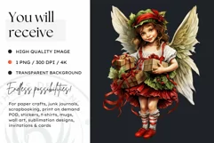 Cute Christmas Fairies PNG Clipart - Fairy art Product Image 2