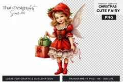 Cute Christmas Fairies PNG Clipart - Fairy art Product Image 1