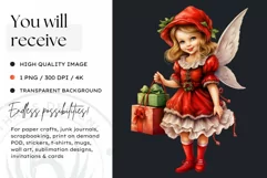Cute Christmas Fairies PNG Clipart - Fairy art Product Image 2