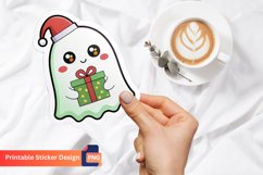 Christmas Cute Ghost Sticker, Ghost Art, Christmas Sticker Product Image 1