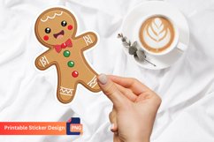 Christmas Cute Gingerbread Man Sticker, Christmas Decor Art Product Image 1