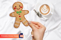 Christmas Cute Gingerbread Man Sticker, Christmas Decor Art Product Image 1