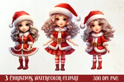 Christmas Cute Girl Sublimation Clipart, Christmas Cute Product Image 1