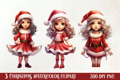 Christmas Cute Girl Sublimation Clipart, Christmas Cute Product Image 1