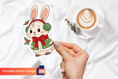 Christmas Cute Hare Sticker, Funny Christmas Decorations Product Image 1
