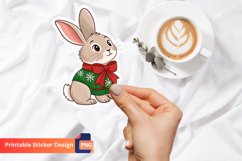 Christmas Cute Hare Sticker, Funny Christmas Decorations Product Image 1