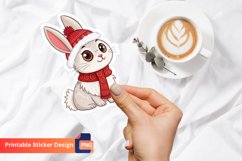 Christmas Cute Hare Sticker, Funny Christmas Decorations Product Image 1