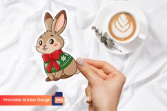 Christmas Cute Hare Sticker, Funny Christmas Decorations Product Image 1