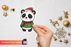 Christmas Cute Panda Sticker, Adorable Panda Sticker Product Image 1