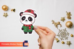 Christmas Cute Panda Sticker, Adorable Panda Sticker Product Image 1