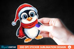 Christmas Cute Penguin Sticker Clipart Bundle Product Image 4