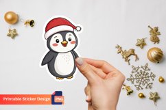 Christmas Cute Penguin Sticker, Funny Penguin Sticker Product Image 1