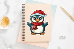 Christmas Cute Penguin Sticker Clipart Bundle Product Image 6