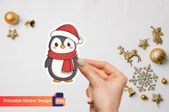 Christmas Cute Penguin Sticker, Penguin Winter Sticker Product Image 1