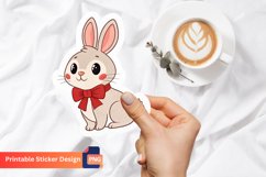 Christmas Cute Rabbit Sticker, Christmas Bunny Sticker Product Image 1