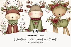 Christmas Cute Reindeer Clipart Product Image 1