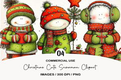 Christmas Cute Snowman Clipart Product Image 1