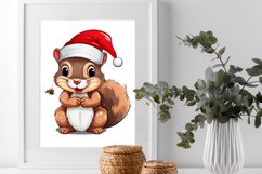 Christmas Cute Squirrel Watercolor Clipart Bundle Product Image 3