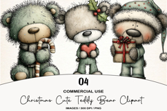 Christmas Cute Teddy Bear Clipart Product Image 1