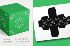 Christmas Cuttable Cube Gift Box with Tiny Snowflakes Holes 