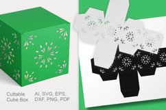 Christmas Cuttable Cube Gift Box with Tiny Snowflakes Holes 