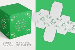 Christmas Cuttable Cube Gift Box with Tiny Snowflakes Holes 