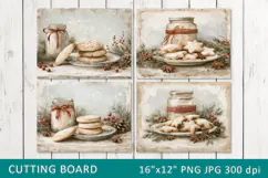 Vintage Christmas Cookies Cutting Board Design Product Image 2