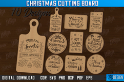 Christmas Cutting Board Laser Cut Bundle, Engraved Board SVG Product Image 1