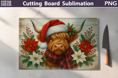 Christmas Poinsettia Highland Cow Cutting Board Product Image 5