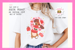 Cute Christmas Dachshund Dog in Wreath Sublimation PNG Product Image 3