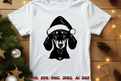 Christmas Dachshund with Santa Hat SVG, Dog Cricut Cut File Product Image 1