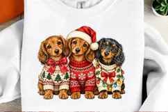 Christmas Dachshund Puppies PNG | Cute Christmas Dog Sweater Product Image 2