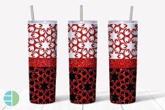 Red Christmas Tumbler Sublimation Damask Skinny Tumbler Product Image 2