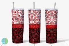 Red Christmas Tumbler Sublimation Damask Skinny Tumbler Product Image 6