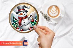 Christmas Decor Snowman Sticker,Winter Holiday Decor Sticker Product Image 1