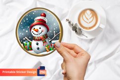 Christmas Decor Snowman Sticker,Winter Holiday Decor Sticker Product Image 1