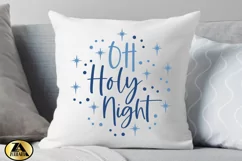 Oh Holy Night SVG Christmas Round Door Sign SVG Ornament SVG Product Image 2