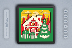 Christmas Decorated House Layered Papercut Product Image 1