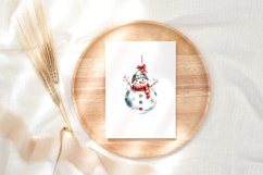 Christmas decoration vol-5 CLIPART FILES, Watercolor Snowman Product Image 2