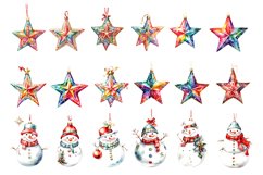 Christmas decoration vol-5 CLIPART FILES, Watercolor Snowman Product Image 3