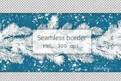 Christmas blue seamless border Product Image 2