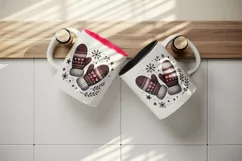 Christmas deep burgundy warm mittens stars sparkles New Year winter print 20 oz tumbler skinny mug wrap clipart t-shirt sublimation printable design