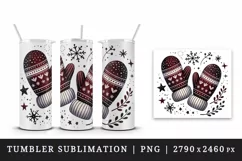 Christmas deep burgundy warm mittens stars sparkles New Year winter print 20 oz tumbler skinny mug wrap clipart t-shirt sublimation printable design