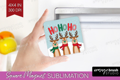Christmas Deer Xmas Magnet Sublimation Christmas Square PNG Product Image 1