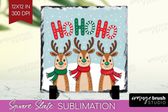 Christmas Deer Xmas Slate PNG Christmas Square Slate Product Image 1